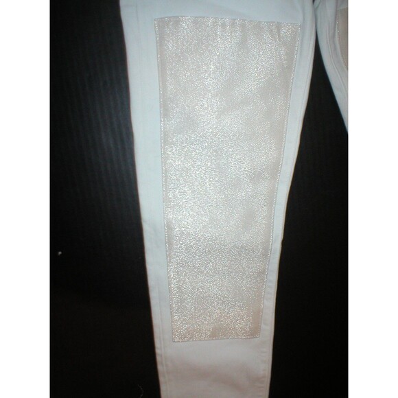 NWT New Womens True Religion USA Halle Jeans Skinny White Mid Designer Patch 26 - Picture 9 of 9